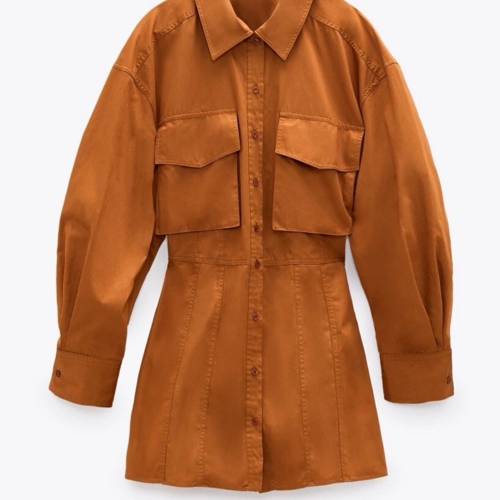 NWT ZARA Poplin Shirt Dress